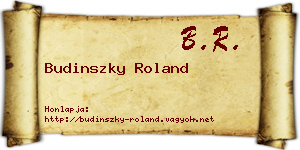 Budinszky Roland névjegykártya